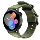 Strap-it® Strap-it Huawei Watch GT 3 42mm nylon gesp band (groen)