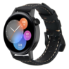 Strap-it® Strap-it Huawei Watch GT 3 42mm leren bandje (zwart) Strap-it® Strap-it Huawei Watch GT 3 42mm leren bandje (zwart)