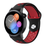 Strap-it® Huawei Watch GT 3 42mm sport band (zwart/rood)