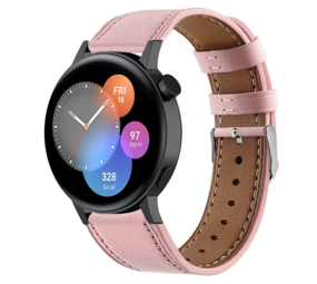 Strap-it® Huawei Watch GT 3 42mm bandje leer (roze)