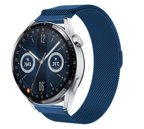 Strap-it® Huawei Watch GT 3 46mm Milanese band (blauw)