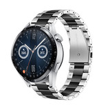 Strap-it® Huawei Watch GT 3 46mm stalen band (zilver/zwart)