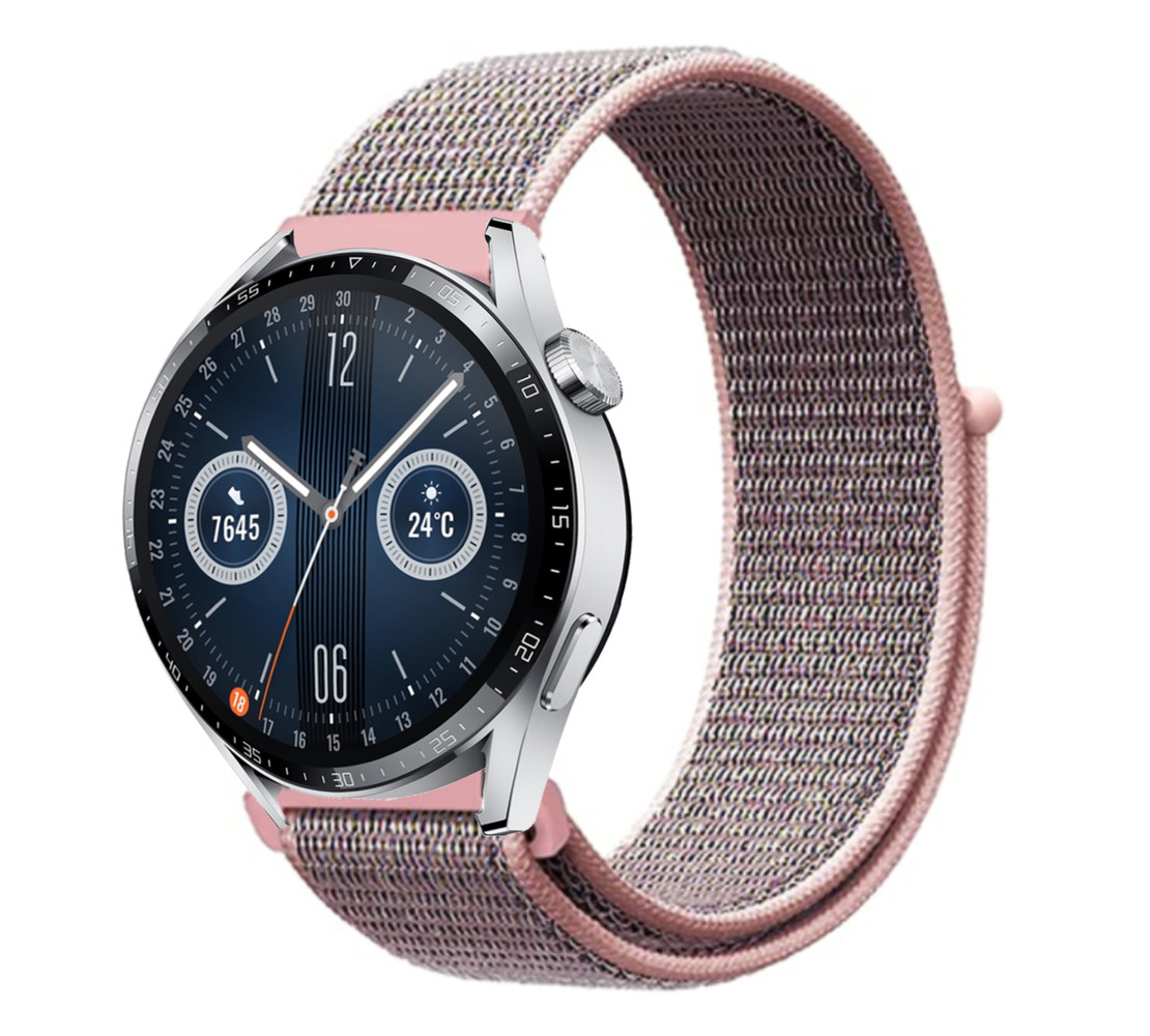 Strap-it® Strap-it Huawei Watch GT 3 46mm nylon band (pink sand)