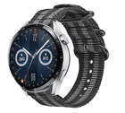 Strap-it® Strap-it Huawei Watch GT 3 46mm nylon gesp band (zwart/grijs)
