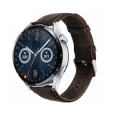 Strap-it® Huawei Watch GT 3 46mm leren band (donkerbruin)