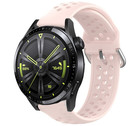 Strap-it® Strap-it Huawei Watch GT 3 46mm siliconen bandje met gaatjes (roze)