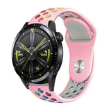 Strap-it® Huawei Watch GT 3 46mm sport band (roze kleurrijk) Strap-it® Huawei Watch GT 3 46mm sport band (roze kleurrijk)