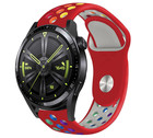 Strap-it® Strap-it Huawei Watch GT 3 46mm sport band (rood kleurrijk)