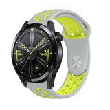 Strap-it® Huawei Watch GT 3 46mm sport band (grijs/geel) Strap-it® Huawei Watch GT 3 46mm sport band (grijs/geel)