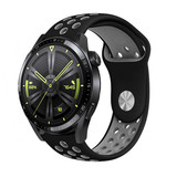 Strap-it® Huawei Watch GT 3 46mm sport band (zwart/grijs)