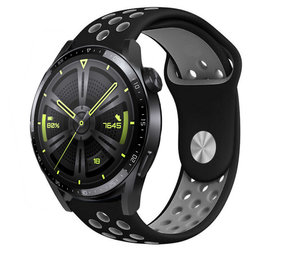 Strap-it® Huawei Watch GT 3 46mm sport band (zwart/grijs)