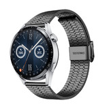Strap-it® Huawei Watch GT 3 46mm roestvrij stalen band (zwart)