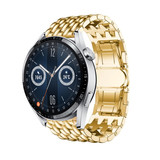 Strap-it® Huawei Watch GT 3 46mm stalen draak band (goud)