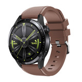 Strap-it® Huawei Watch GT 3 46mm siliconen bandje (koffiebruin)