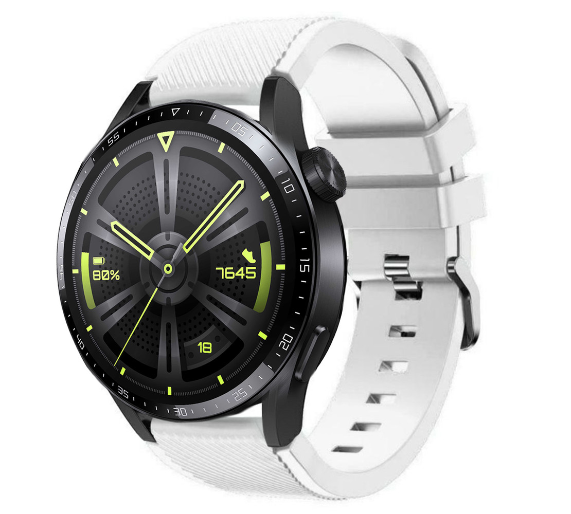 Strap-it® Strap-it Huawei Watch GT 3 46mm siliconen bandje (wit)
