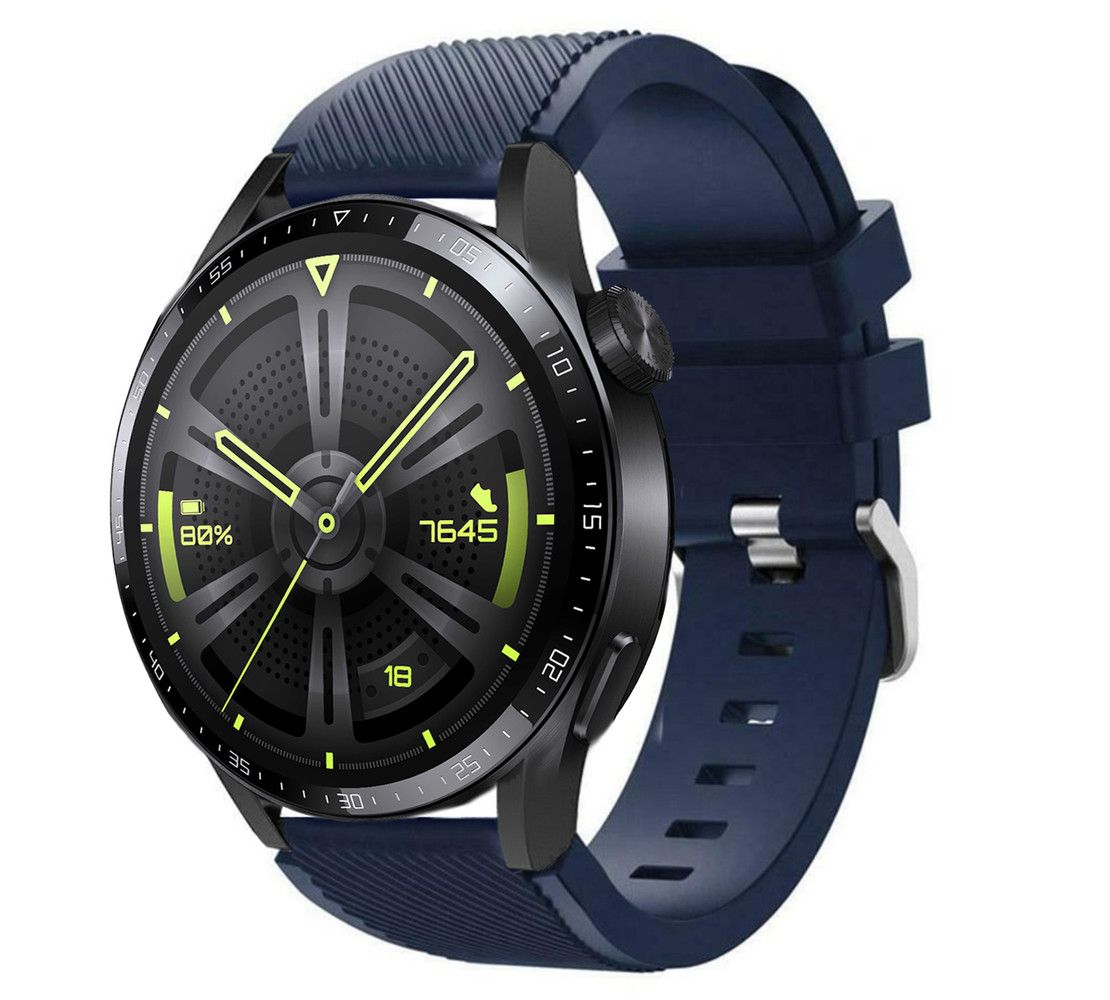 Strap-it® Strap-it Huawei Watch GT 3 46mm siliconen bandje (donkerblauw)