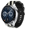 Strap-it® Strap-it Huawei Watch GT 3 46mm gestreept siliconen bandje (zwart/wit) Strap-it® Strap-it Huawei Watch GT 3 46mm gestreept siliconen bandje (zwart/wit)