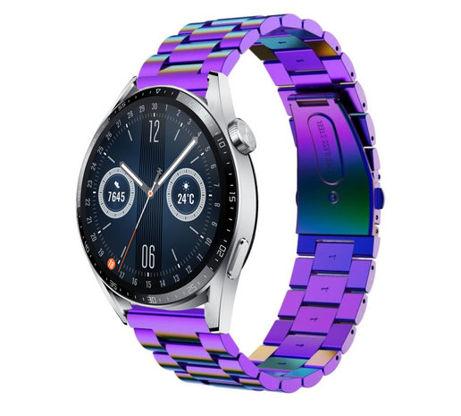 Strap-it® Strap-it Huawei Watch GT 3 46mm stalen band (regenboog) Strap-it® Strap-it Huawei Watch GT 3 46mm stalen band (regenboog)