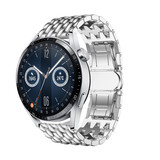 Strap-it® Huawei Watch GT 3 46mm stalen draak band (zilver) Strap-it® Huawei Watch GT 3 46mm stalen draak band (zilver)