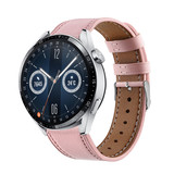 Strap-it® Huawei Watch GT 3 46mm bandje leer (roze)
