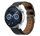 Strap-it® Strap-it Huawei Watch GT 3 46mm bandje leer (strak-zwart)