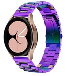 Strap-it® Strap-it Samsung Galaxy Watch 4 - 44mm stalen band (regenboog)