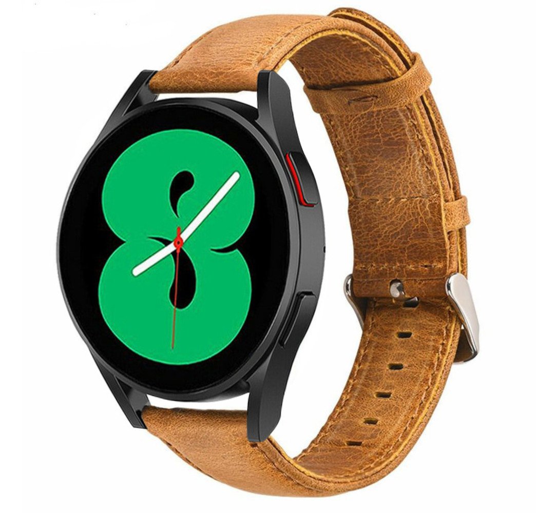 Strap-it® Strap-it Samsung Galaxy Watch 4 - 44mm leren bandje (bruin)