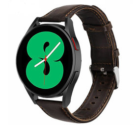 Strap-it® Samsung Galaxy Watch 4 - 44mm leren bandje (donkerbruin) Strap-it® Samsung Galaxy Watch 4 - 44mm leren bandje (donkerbruin)