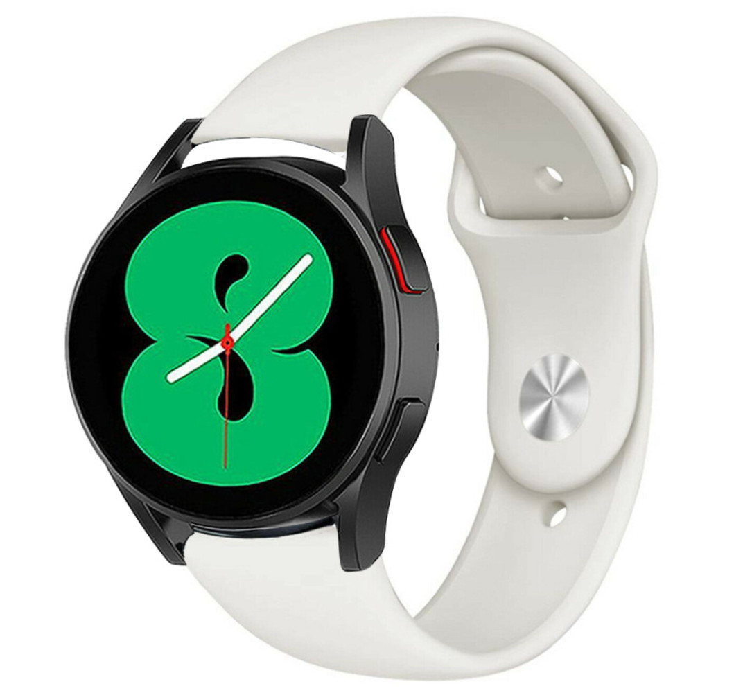 Strap-it® Strap-it Samsung Galaxy Watch 4 - 44mm sport band (wit) Strap-it® Strap-it Samsung Galaxy Watch 4 - 44mm sport band (wit)