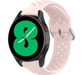 Strap-it® Samsung Galaxy Watch 4 - 44mm siliconen bandje met gaatjes (roze)