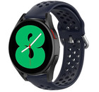 Strap-it® Strap-it Samsung Galaxy Watch 4 - 44mm siliconen bandje met gaatjes (donkerblauw)