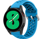 Strap-it® Strap-it Samsung Galaxy Watch 4 - 44mm siliconen bandje met gaatjes (lichtblauw)