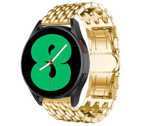 Strap-it® Samsung Galaxy Watch 4 - 44mm stalen draak bandje (goud) Strap-it® Samsung Galaxy Watch 4 - 44mm stalen draak bandje (goud)