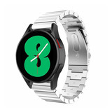 Strap-it® Samsung Galaxy Watch 4 - 44mm metalen bandje (zilver)