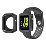 Strap-it® Apple Watch 7 sport band + TPU case (zwart/grijs)