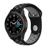 Strap-it® Samsung Galaxy Watch 4 Classic 46mm sport band (zwart/grijs)