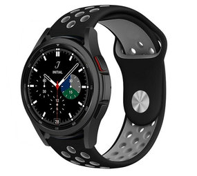 Strap-it® Samsung Galaxy Watch 4 Classic 46mm sport band (zwart/grijs)