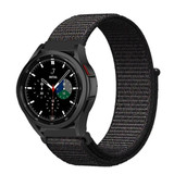 Strap-it® Samsung Galaxy Watch 4 Classic 46mm nylon band (zwart)