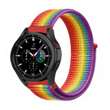 Strap-it® Samsung Galaxy Watch 4 Classic 46mm nylon band (regenboog)