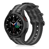 Strap-it® Samsung Galaxy Watch 4 Classic 46mm nylon gesp band (zwart/grijs)