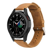 Strap-it® Samsung Galaxy Watch 4 Classic 46mm leren bandje (bruin)