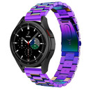 Strap-it® Strap-it Samsung Galaxy Watch 4 Classic 46mm stalen band (regenboog)