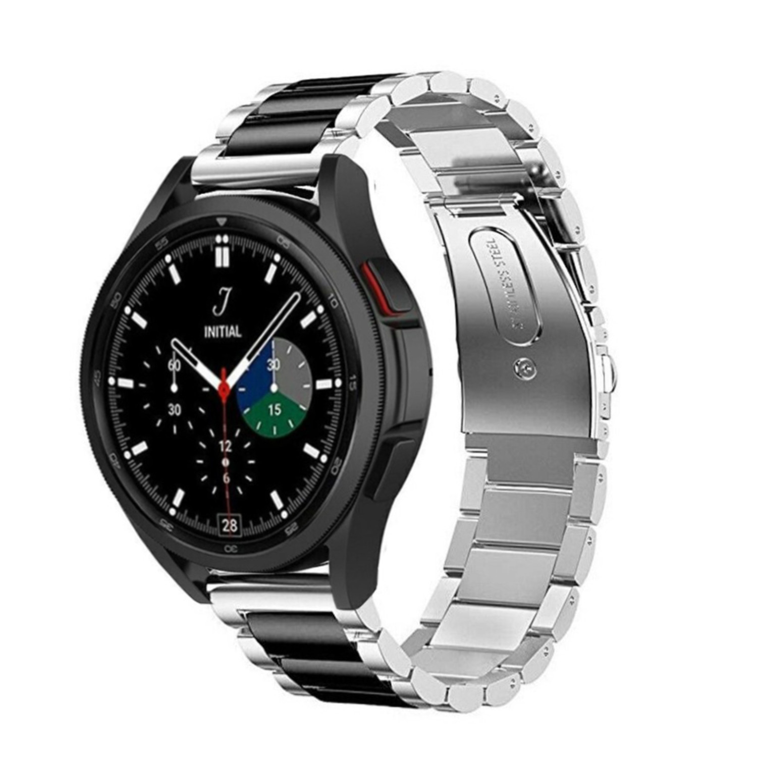 銀x黒 Galaxy Watch 4 Classic 46mm メタルケース-