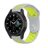 Strap-it® Samsung Galaxy Watch 4 Classic 46mm sport band (grijs/geel) Strap-it® Samsung Galaxy Watch 4 Classic 46mm sport band (grijs/geel)