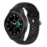 Strap-it® Samsung Galaxy Watch 4 Classic 46mm siliconen bandje met gaatjes (zwart)