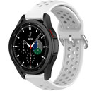 Strap-it® Strap-it Samsung Galaxy Watch 4 Classic 46mm siliconen bandje met gaatjes (wit)