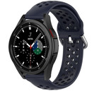Strap-it® Strap-it Samsung Galaxy Watch 4 Classic 46mm siliconen bandje met gaatjes (donkerblauw)