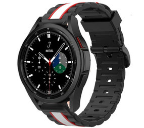 Strap-it® Samsung Galaxy Watch 4 Classic 46mm Special Edition Band (zwart/wit) Strap-it® Samsung Galaxy Watch 4 Classic 46mm Special Edition Band (zwart/wit)