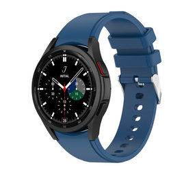 Strap-it® Samsung Galaxy Watch 4 Classic 46mm siliconen band (donkerblauw) Strap-it® Samsung Galaxy Watch 4 Classic 46mm siliconen band (donkerblauw)