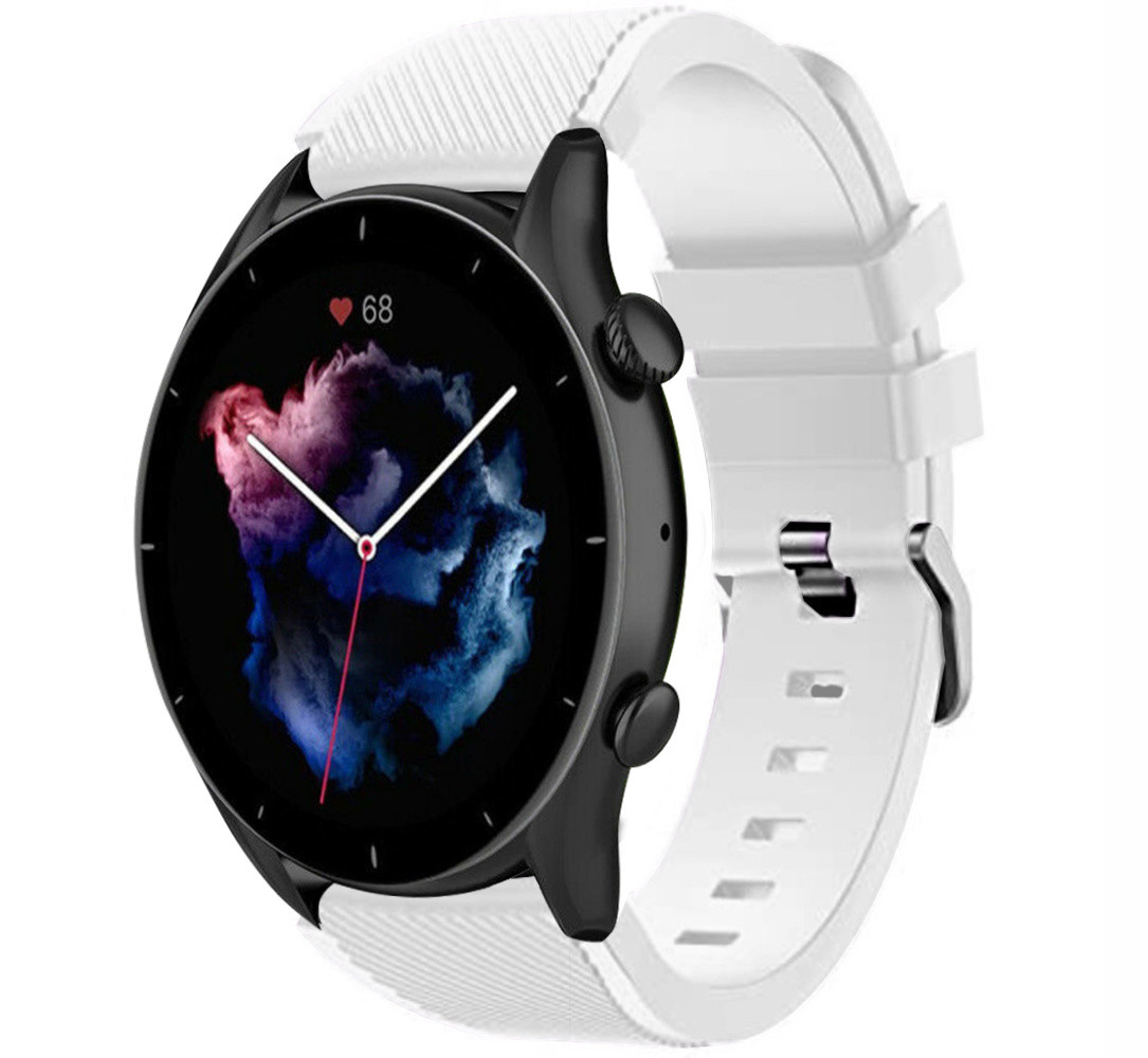 Strap-it® Strap-it Amazfit GTR 3 (Pro) siliconen bandje (wit)